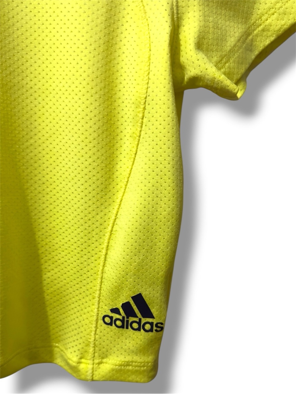 Adidas | Bundle Set: Neon Yellow Cropped Mesh Tee & Black 3-Stripe Leggings (L) - Picture 3 of 16